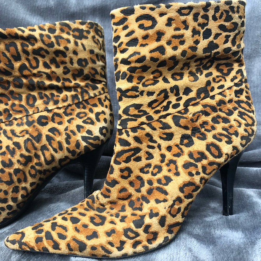 Leopard Print High Heel Booties